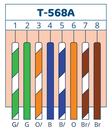 T568A and T568B Wiring Standards.